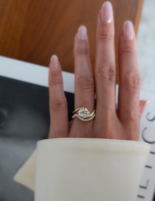 1.0 - 2.0 CT  Oval Cut Lab Grown Diamond Solitaire Bridal Ring Set