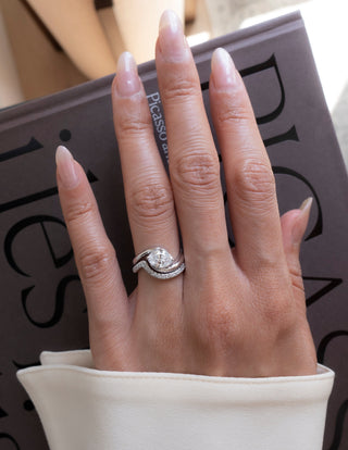 1.0 - 2.0 CT  Oval Cut Lab Grown Diamond Solitaire Bridal Ring Set