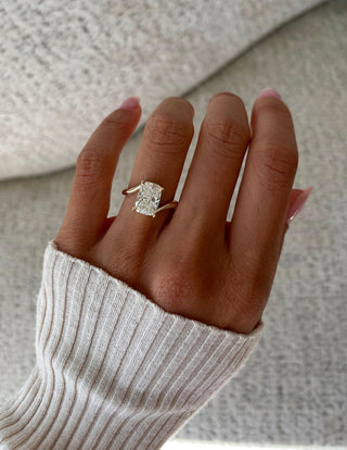 1.5 - 3.5 CT Elongated Cushion Shaped Lab Grown Diamond Soliatire Style Engagement Ring