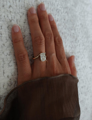 1.5 - 3.5 CT Elongated Cushion Shaped Lab Grown Diamond Soliatire Style Engagement Ring