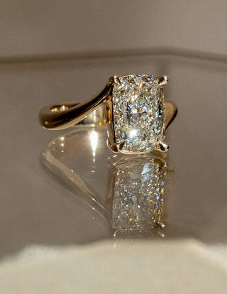 1.5 - 3.5 CT Elongated Cushion Shaped Lab Grown Diamond Soliatire Style Engagement Ring