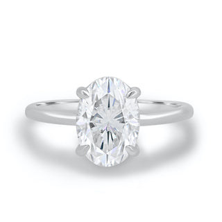 1.80ct Oval Cut 4 Prongs Moissanite Solitaire Engagement Ring