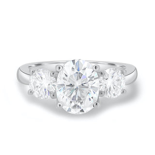 1.91CT Oval Cut Moissanite Three Stone Engagement Ring