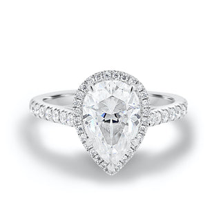 1.93CT Pear Cut Moissanite Halo Engagement Ring