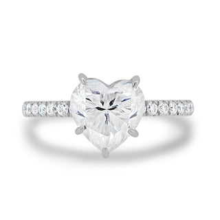 2.50CT Heart Cut Moissanite 4 Prongs Solitaire Engagement Ring