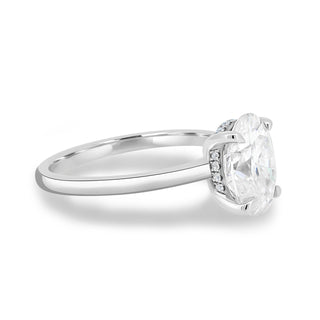 2.05CT Oval Cut Moissanite Hidden Halo Engagement Ring