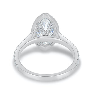 1.60CT Marquise Cut Moissanite Halo Engagement Ring in 14K White Gold