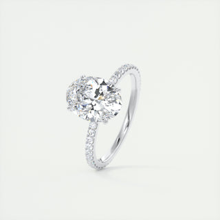 2CT Oval Cut Diamond Moissanite Prong Engagement Ring