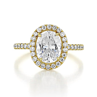 1.33ct Oval Cut Moissanite Halo Engagement Ring