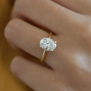 1.50ct Oval Cut Moissanite Solitaire Diamond Engagement Ring