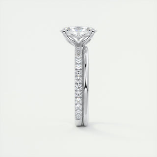 2CT Emerald Cut Diamond Moissanite Prong Halo Engagement Ring