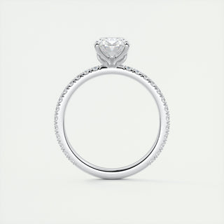 2CT Emerald Cut Diamond Moissanite Prong Halo Engagement Ring