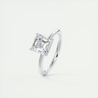 2CT Asscher Cut Diamond Moissanite Solitaire Prong Engagement Ring