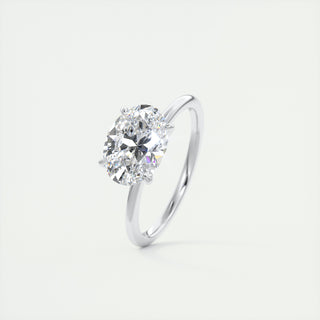 2CT East West Oval Cut Moissanite Solitaire Engagement Ring