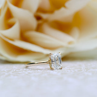 2.75ct Emerald Cut Moissanite Solitaire Engagement Ring