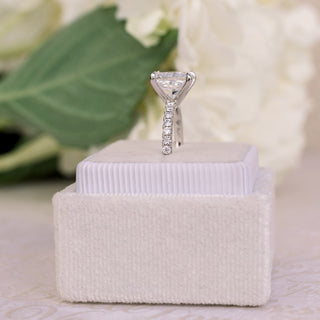 1.50CT Princess Cut Moissanite Classic Pave Diamond Engagement Ring