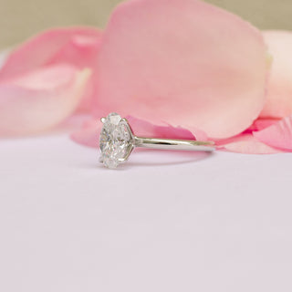 1.75ct Oval Cut Solitaire Moissanite Diamond Engagement Ring