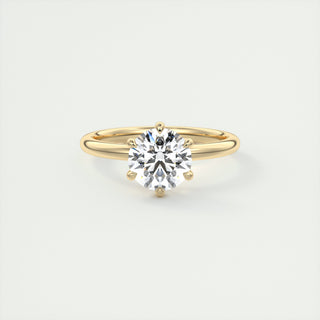 2CT Round Cut Moissanite Solitaire Engagement Ring