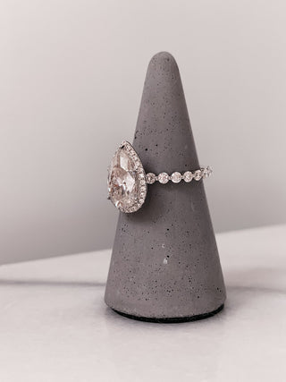 2.0 CT Pear Cut  Diamond Moissanite  Halo Engagement Ring