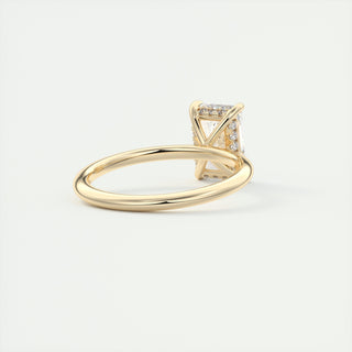 2CT Radiant Cut Diamond Moissanite Hidden Halo Engagement Ring