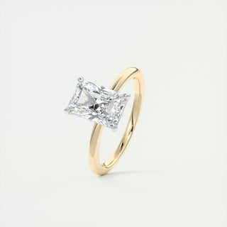 2CT Radiant Cut Moissanite Solitaire Engagement Ring