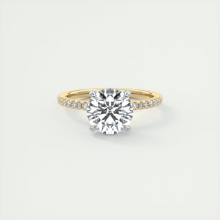 2CT Round Cut Diamond Moissanite Halo Prong Engagement Ring