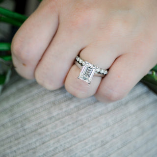 1.75ct Emerald Cut Moissanite Solitaire Engagement Ring