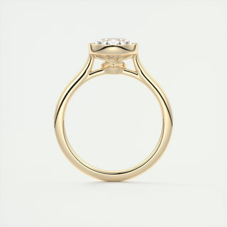 2CT Oval Cut Diamond Moissanite Bezel Solitaire Engagement Ring