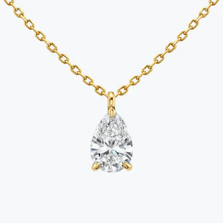 0.25-1.0ct Pear Cut Moissanite Solitaire Layering Necklace