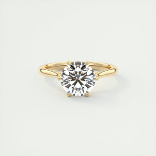 2CT Round Cut Moissanite Solitaire Engagement Ring
