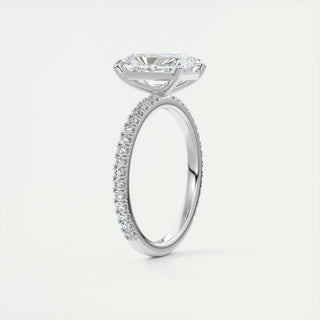 2CT Radiant Cut Diamond Moissanite Pave Engagement Ring