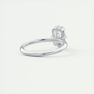 2CT Emerald Cut Moissanite Solitaire Engagement Ring
