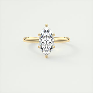 2CT Marquise Cut Moissanite Solitaire Engagement Ring
