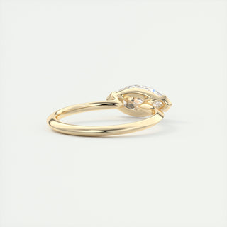 2CT Marquise Cut Diamond Moissanite Bezel Engagement Ring