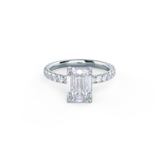 1.50CT Emerald Cut Moissanite Solitaire Style Engagement Ring