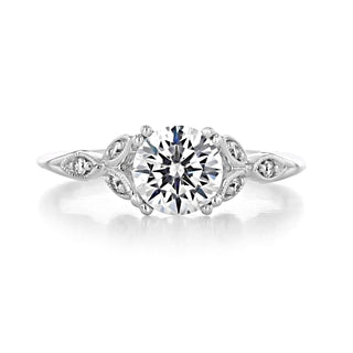 1.0CT Round Cut Cluster Vintage Style Moissanite Engagement Ring