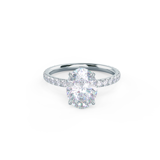 1.75CT Oval Cut Moissanite Classic Pave Diamond Engagement Ring