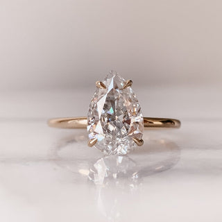 2.0CT Pear Cut Diamond Moissanite Solitaire 4 Prong Engagement Ring