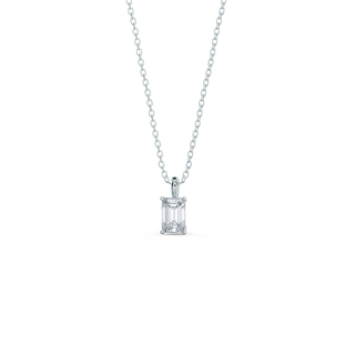 0.70CT-1.50 CT Emerald Cut Moissanite Solitaire Layering Necklace