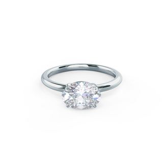 2.0ct East-West Oval Cut Moissanite Solitaire Engagement Ring