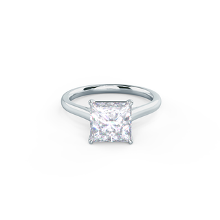 1.0ct Princess Cut Moissanite Diamond Trellis Solitare Engagement Ring