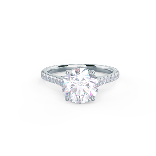 2.0CT Round Moissanite Solitaire Pave Setting Engagement Ring