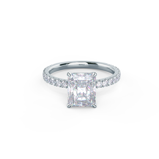 3.0CT Radiant Moissanite Hidden Halo Pave Setting Engagement Ring