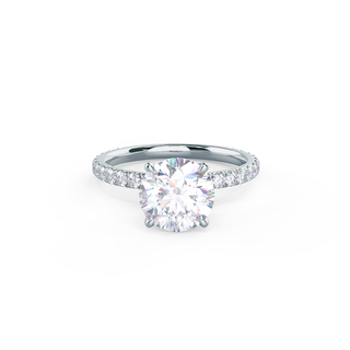 2.25CT Round Moissanite Solitaire Pave Setting Engagement Ring