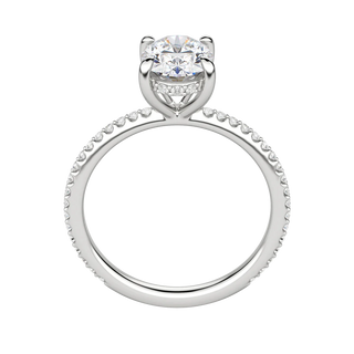 1.91 CT Oval Solitaire Moissanite Engagement Ring With Pave Setting