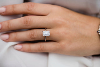 2.60CT Emerald Cut Moissanite Solitaire Engagement Ring