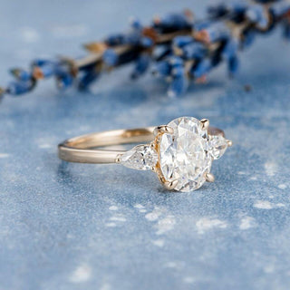 1.50CT Oval Cut 3 Stone Moissanite Diamond Engagement Ring