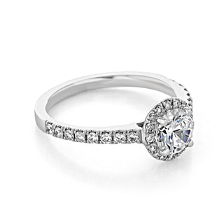 1.0ct Round Cut Halo Style Moissanite Engagement Ring
