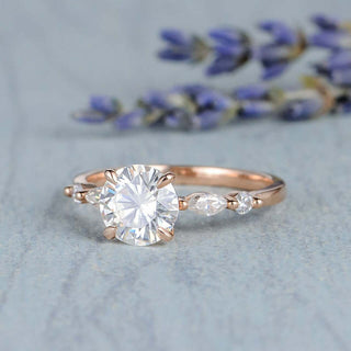 1.50CT Round Brilliant Cut Moissanite Diamond Engagement Ring