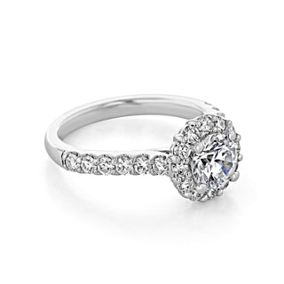 1.0ct Round Cut Halo Style Moissanite Engagement Ring